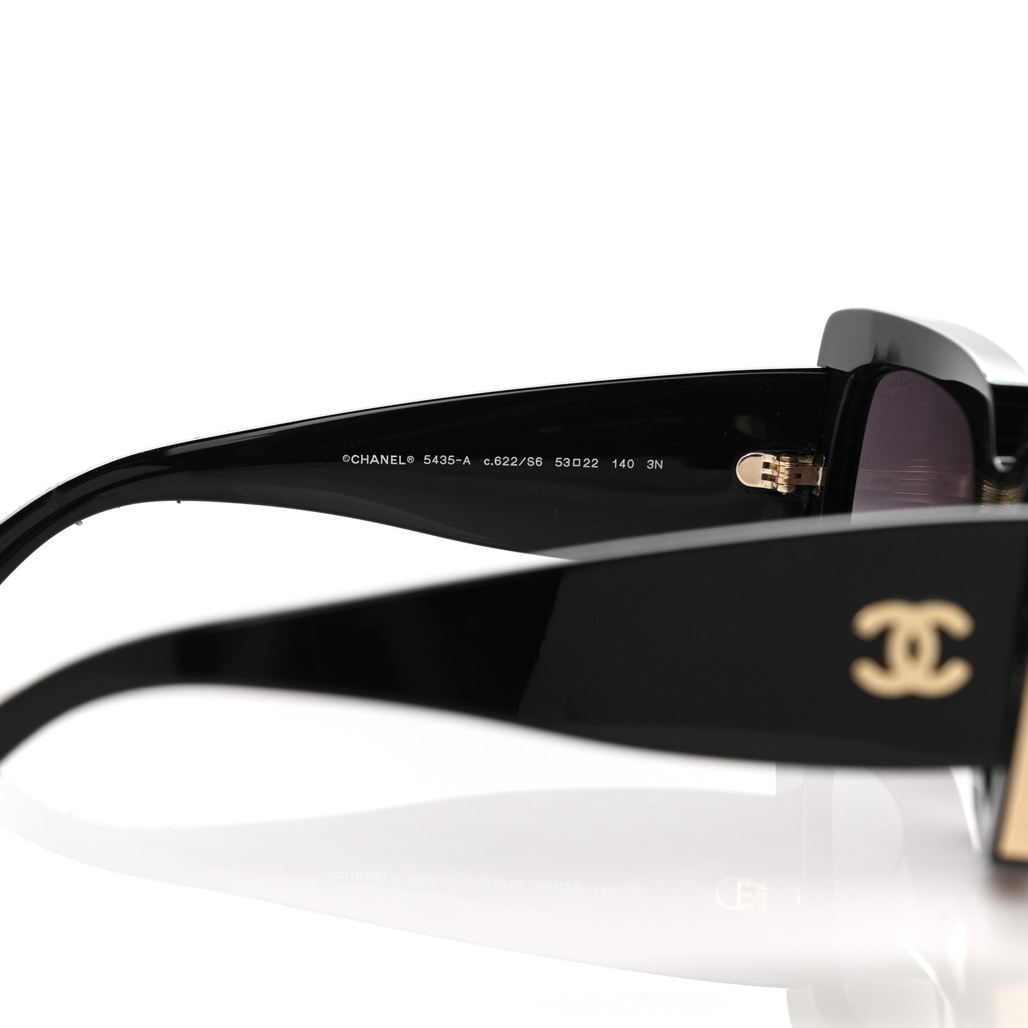Chanel Acetate Rectangle Sunglasses 5435 Black 6 of 8