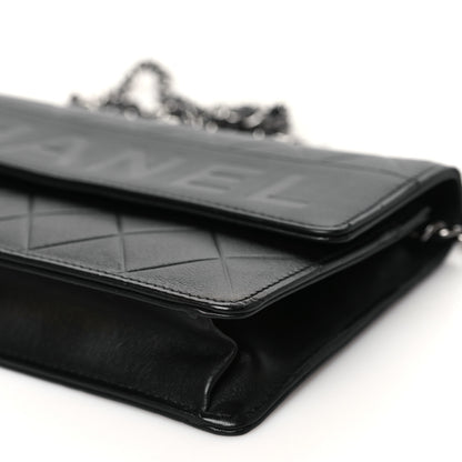Chanel Lambskin Embossed Lax Wallet On Chain WOC Black 11 of 12