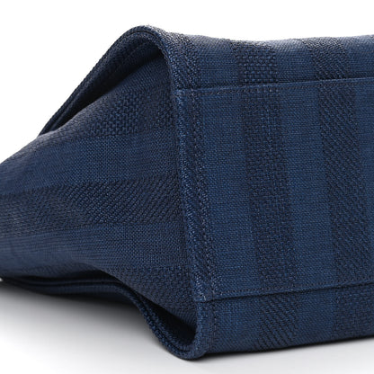 Chanel Mixed Fibers Striped Medium Deauville Tote Navy Blue 9 of 10