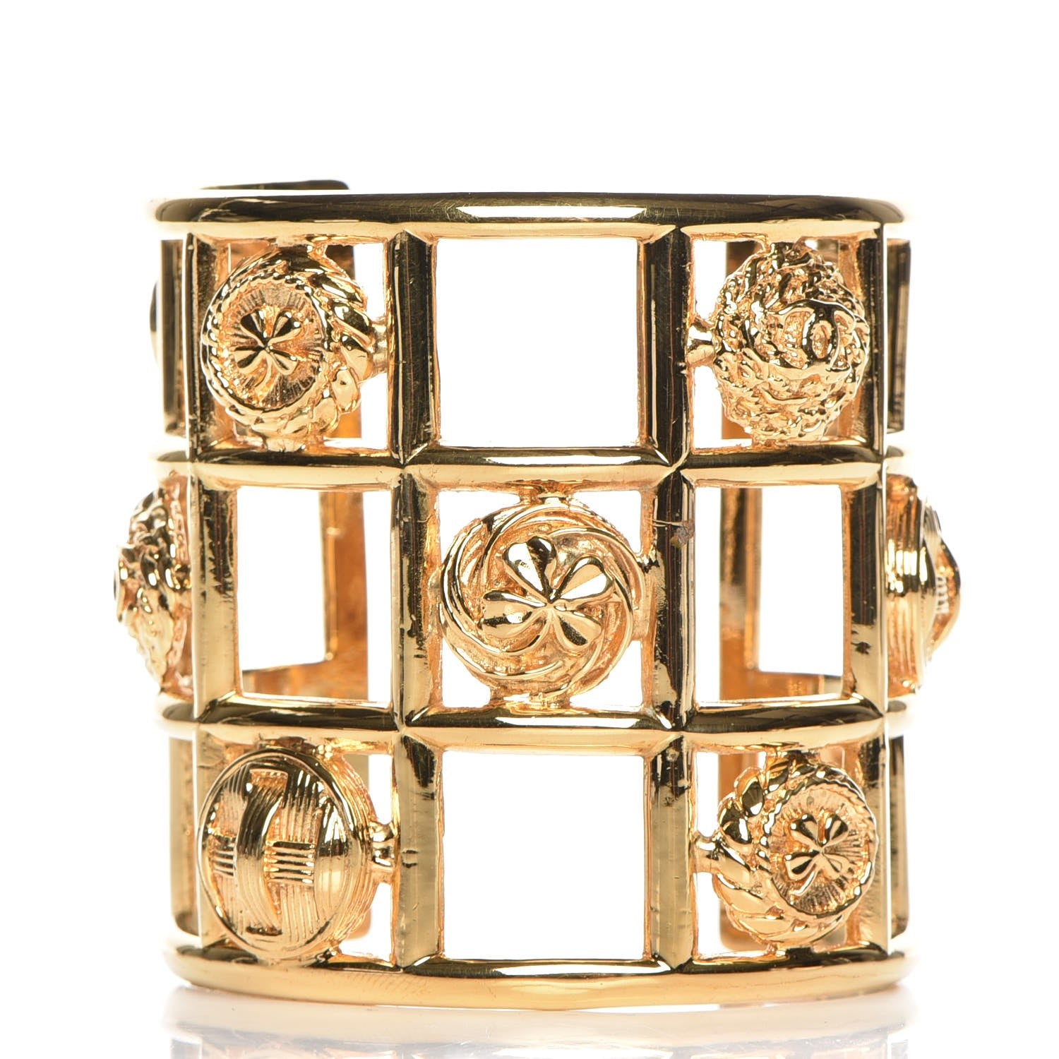 Chanel Metal CC Clover Cuff Gold 1 of 6