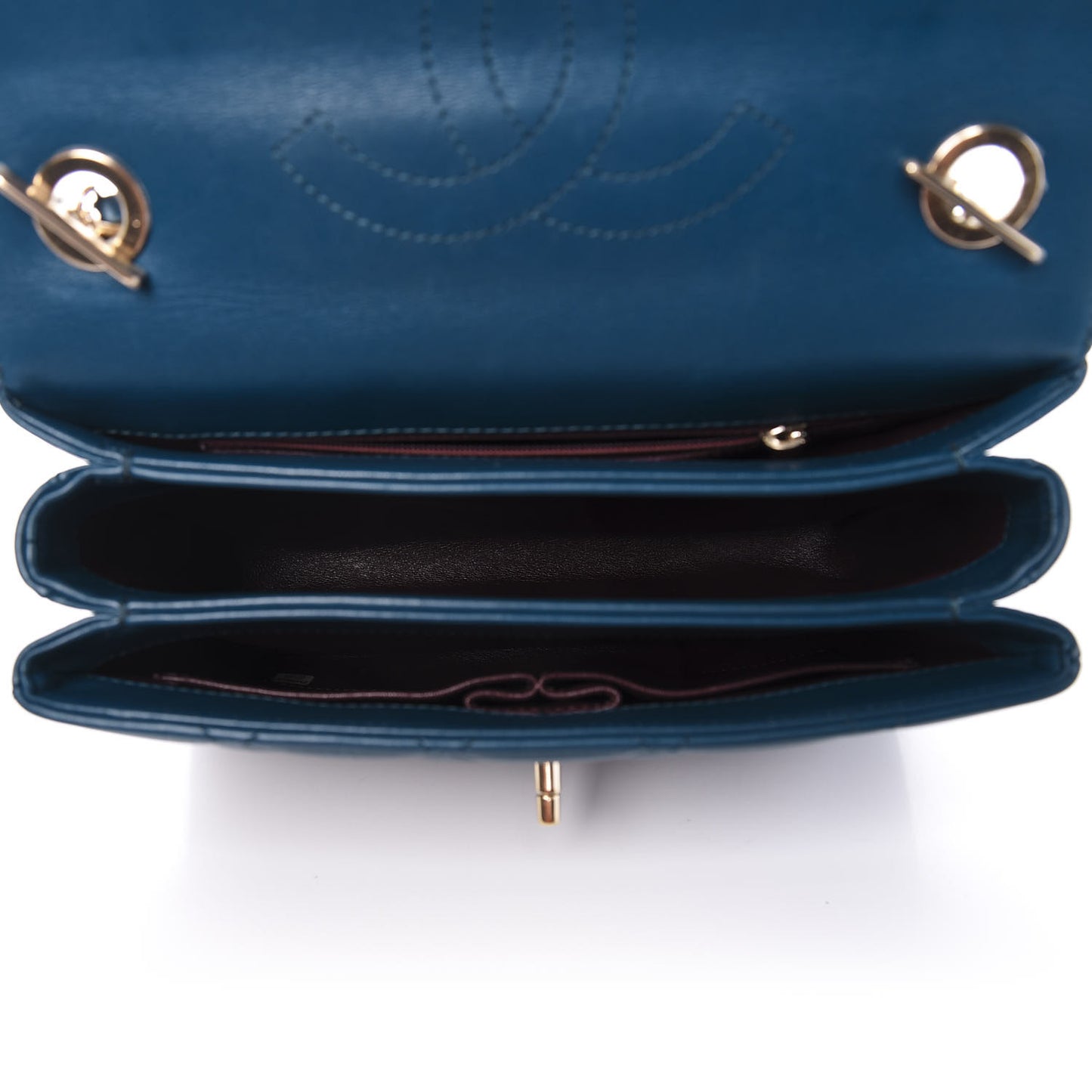 Lambskin Quilted Small Trendy CC Flap Dual Handle Bag Blue