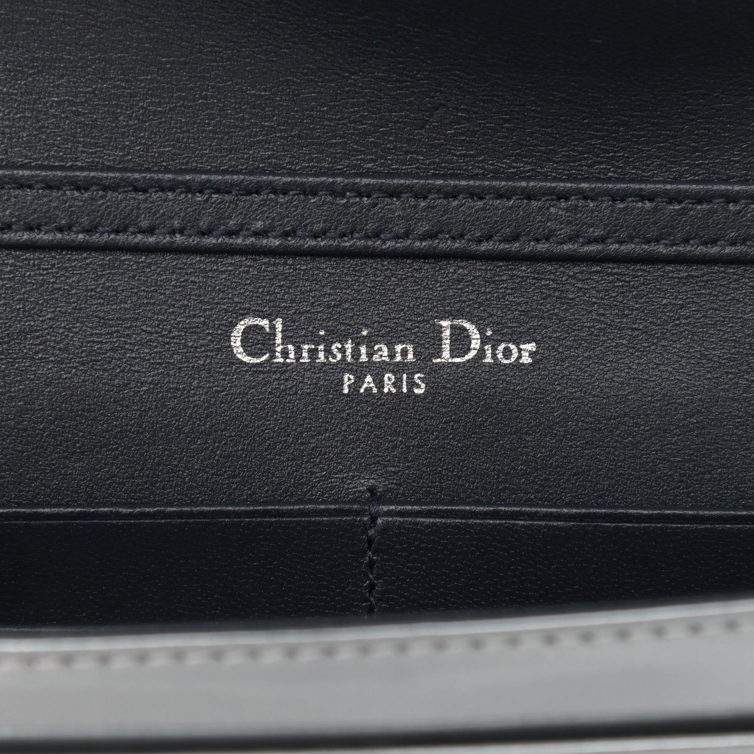 Christian Dior Metallic Micro-Cannage Diorama Wallet on Chain Pouch Argent 6 of 11