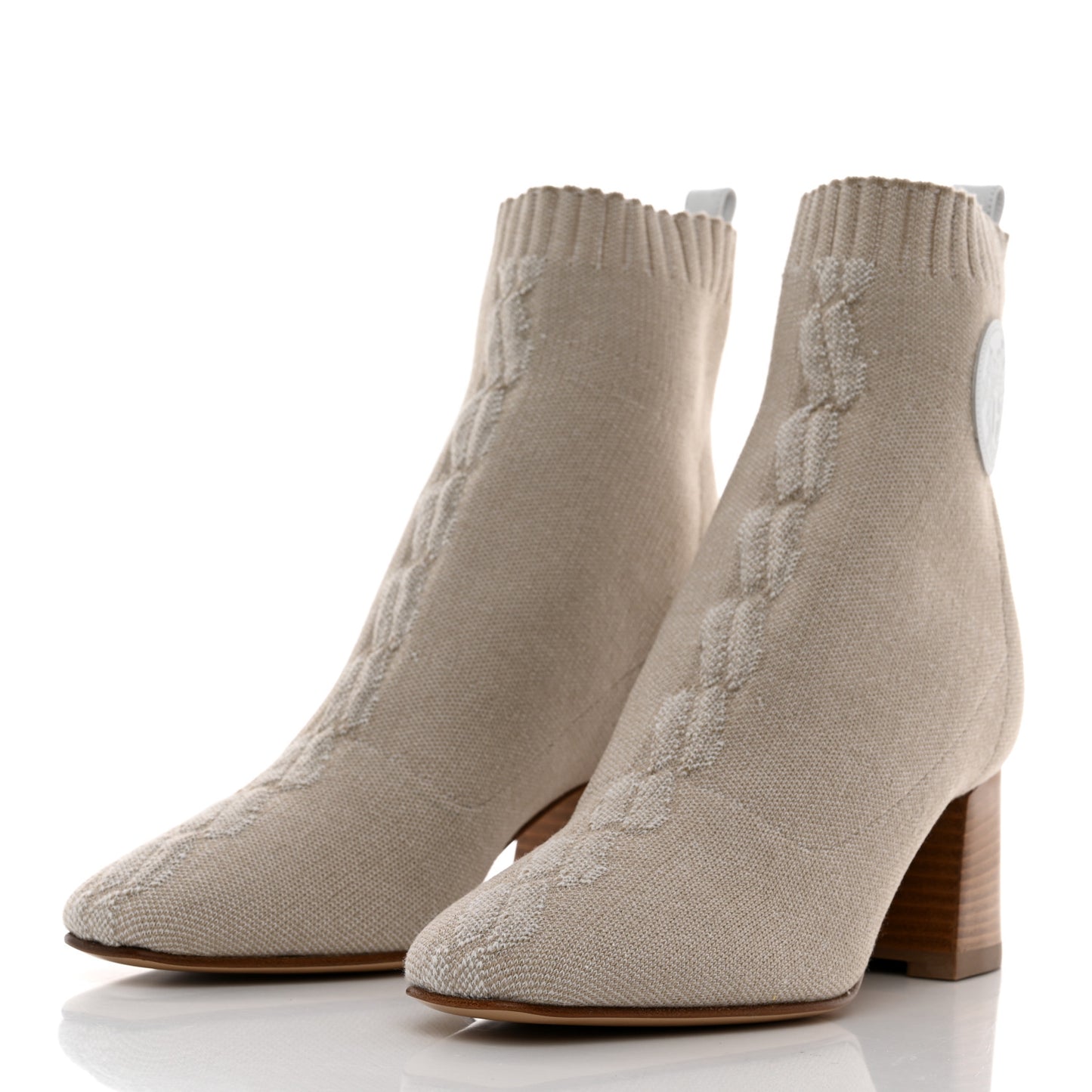 Knit Calfskin Volver 60 Ankle Boots 37 Nocciola