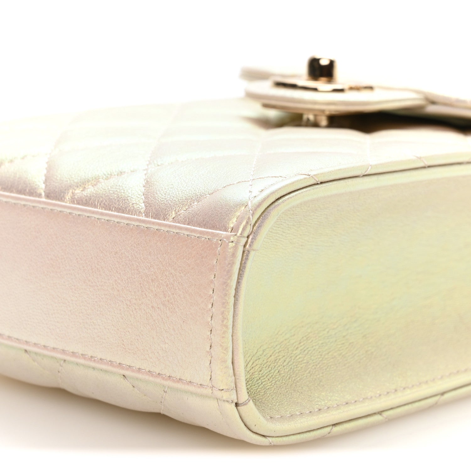 Chanel Iridescent Lambskin Quilted CC Phone Holder Ivory 1919516