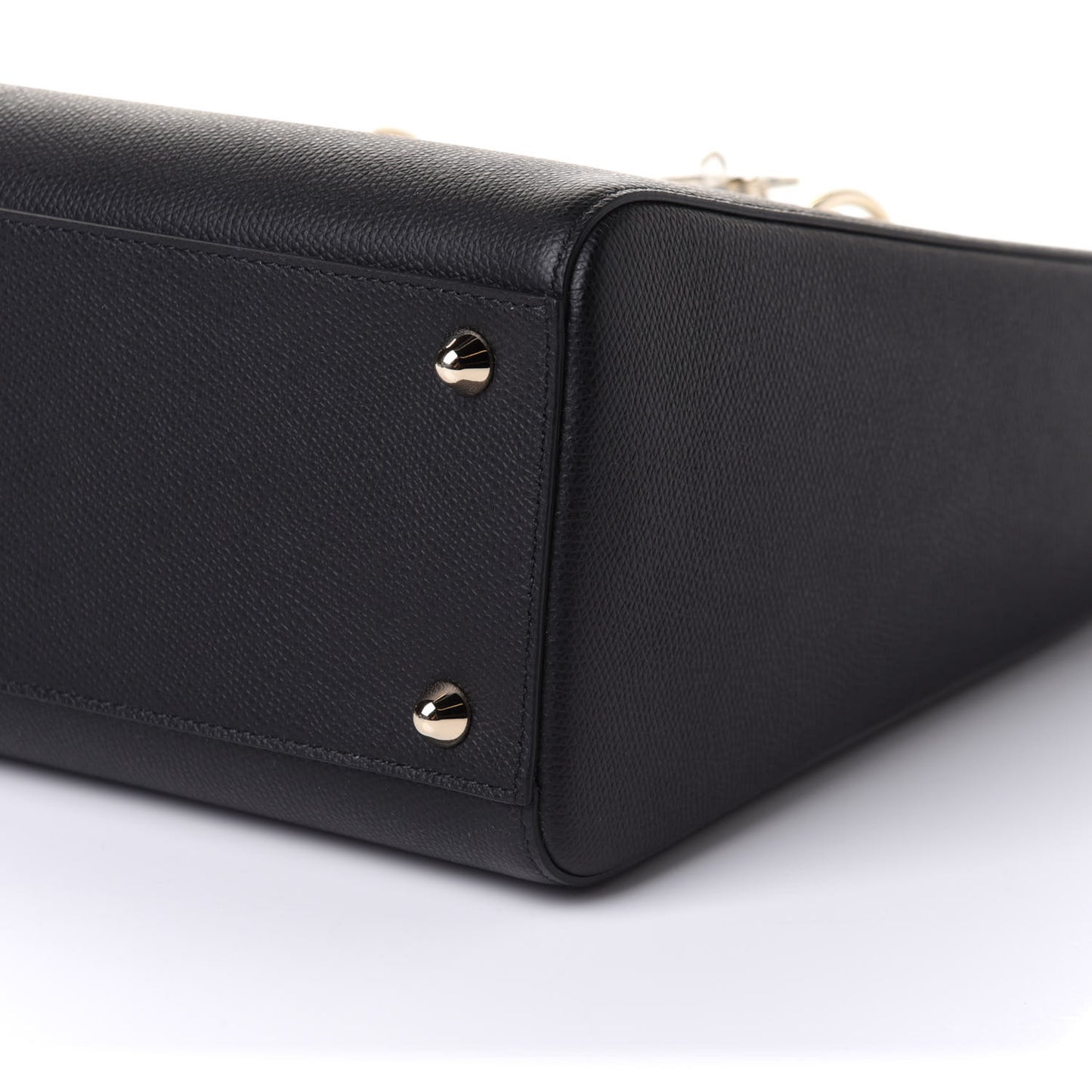 Grained Calfskin Large Lady Dior Black