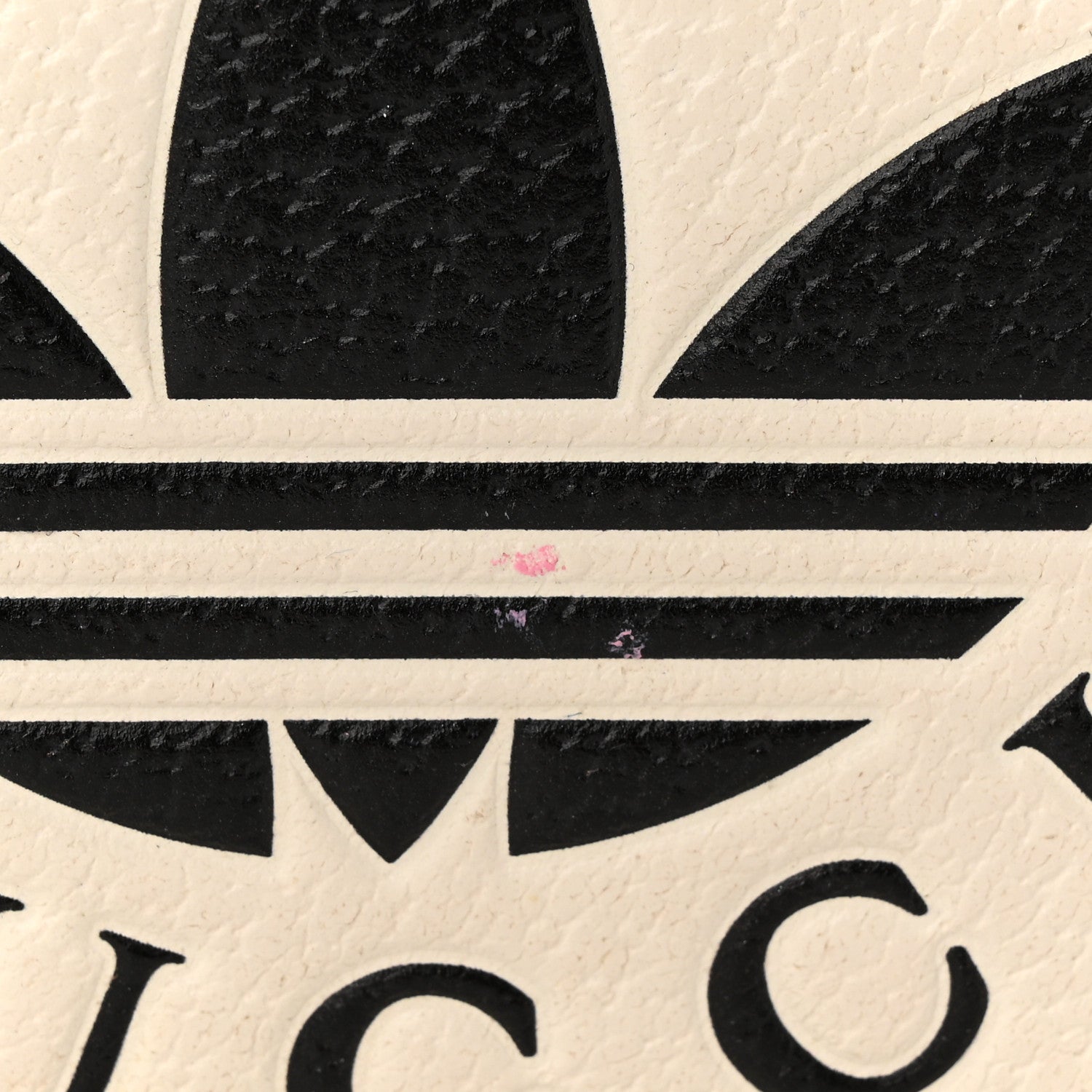 Gucci X ADIDAS Textured Dollar Calfskin Trefoil Embossed Wallet On Chain Off White Black 12 of 17