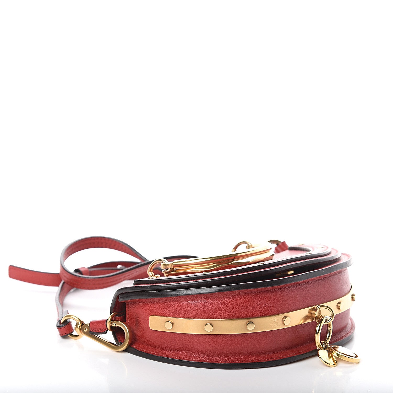 Chloe Calfskin Small Nile Bracelet Minaudiere Bag Dahlia Red 3 of 8