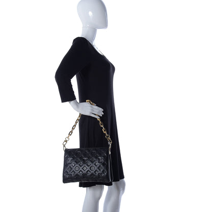 Louis Vuitton Lambskin Embossed Monogram Coussin PM Black 3 of 11
