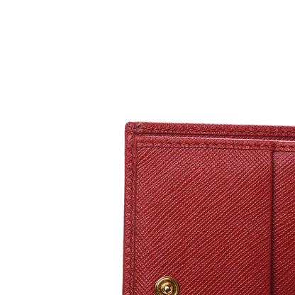 Prada Saffiano Metal Bi-Fold Wallet Fuoco 7 of 8