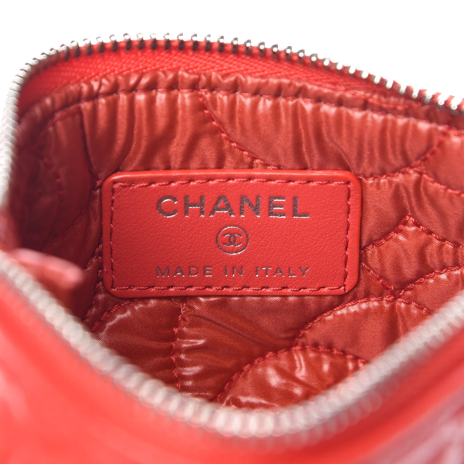 Chanel Goatskin Camellia Embossed Cosmetic Pouch Red 6 of 8