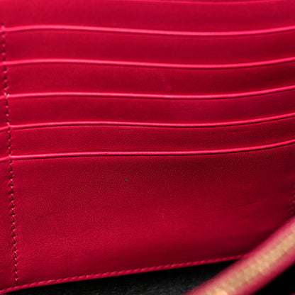 Saint Laurent Grain de Poudre Classic Letters Chain Wallet Fuchsia 14 of 21