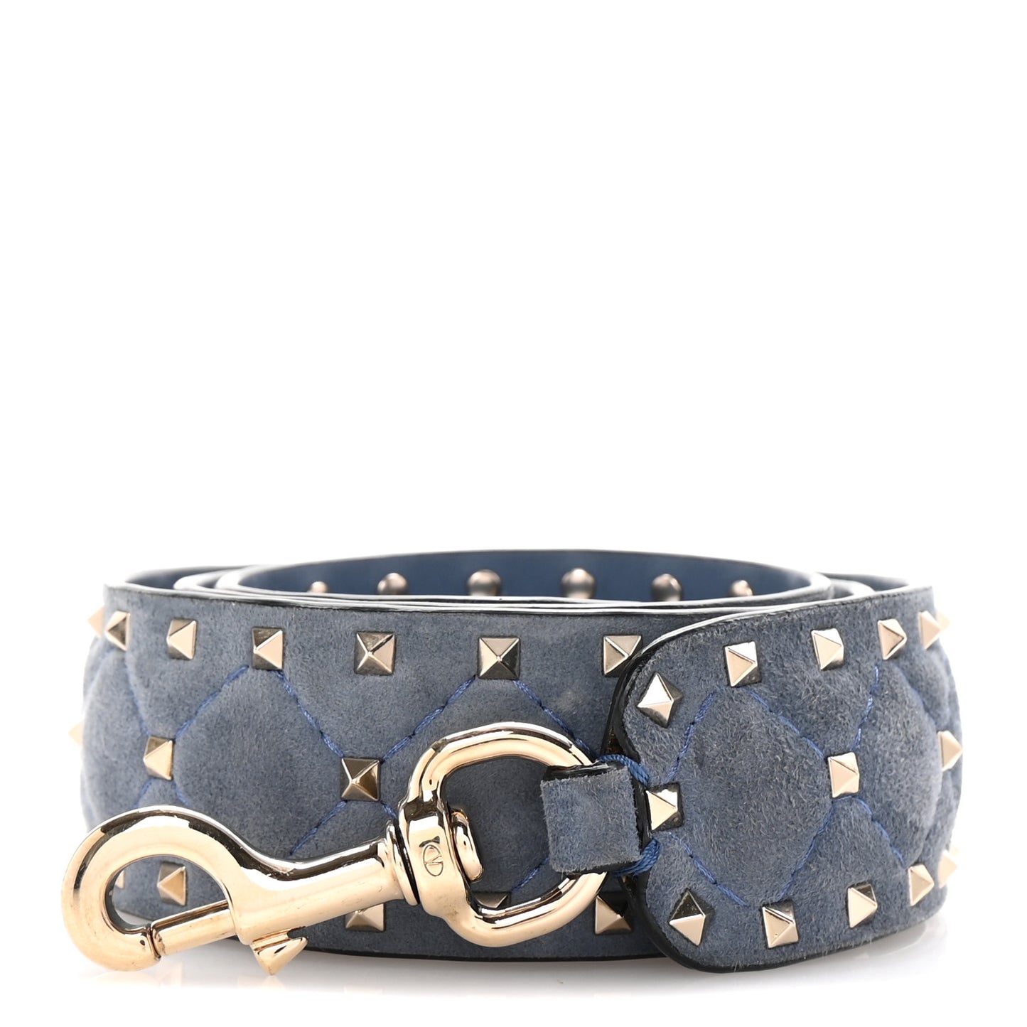 Suede Rockstud Spike Shoulder Strap Blue