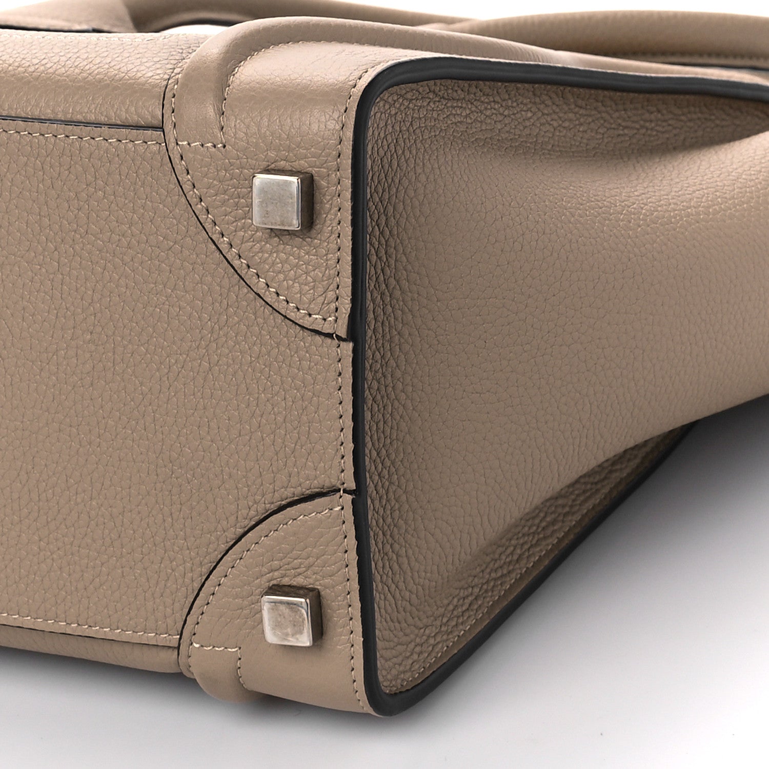 Celine Drummed Calfskin Micro Luggage Dune 7 of 7