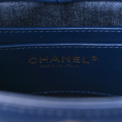 Chanel Lambskin Resin Elegant Chain Vanity Case Blue 7 of 13
