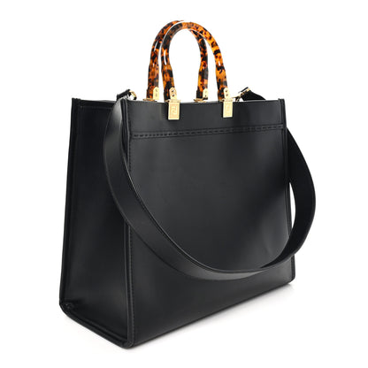 Fendi Vitello King Plexiglass Medium Fendi Sunshine Shopper Tote Black 4 of 19