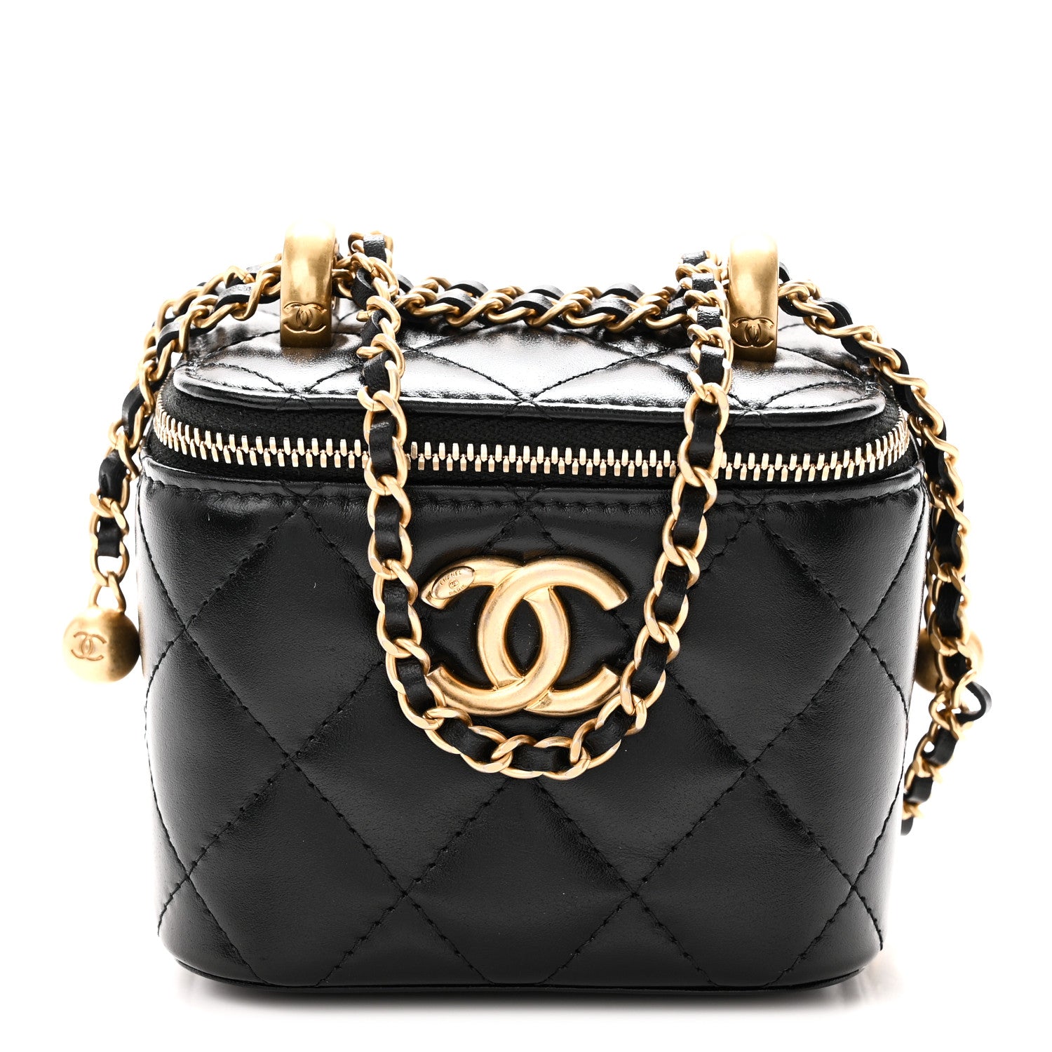 Chanel Calfskin Quilted Mini Perfect Fit Vanity Case With Chain Black 1 of 10