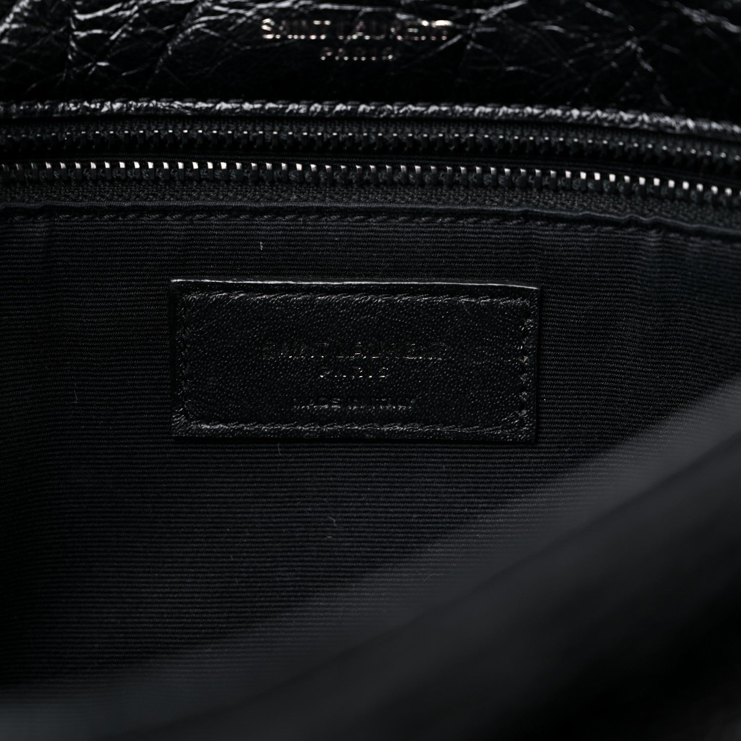 Saint Laurent Crinkled Calfskin Matelasse Monogram Medium Niki Chain Satchel Black 6 of 11