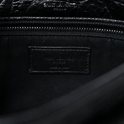 Saint Laurent Crinkled Calfskin Matelasse Monogram Medium Niki Chain Satchel Black 6 of 11