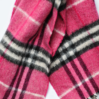 Burberry Cashmere Check Fringe Scarf Pink 3 of 4