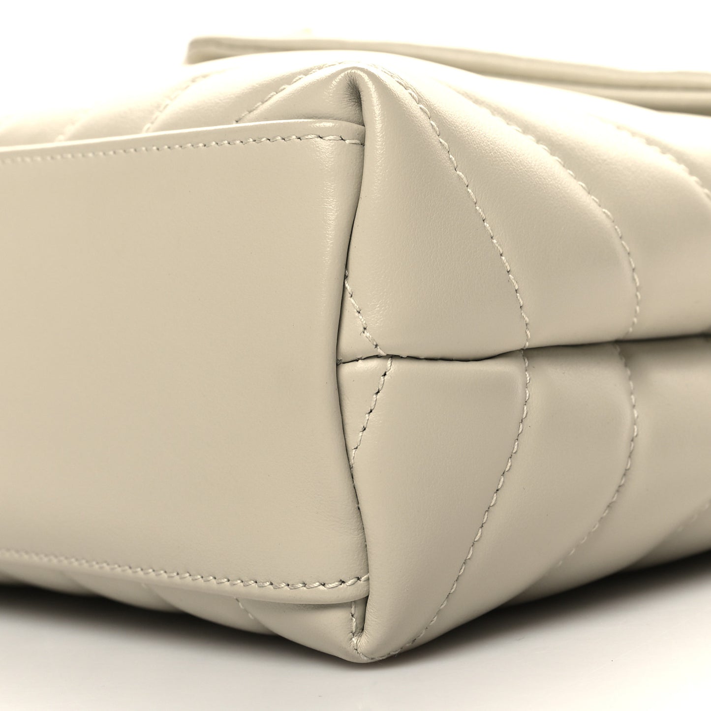 Calfskin Y Quilted Monogram Small Loulou Chain Satchel Blanc Vintage