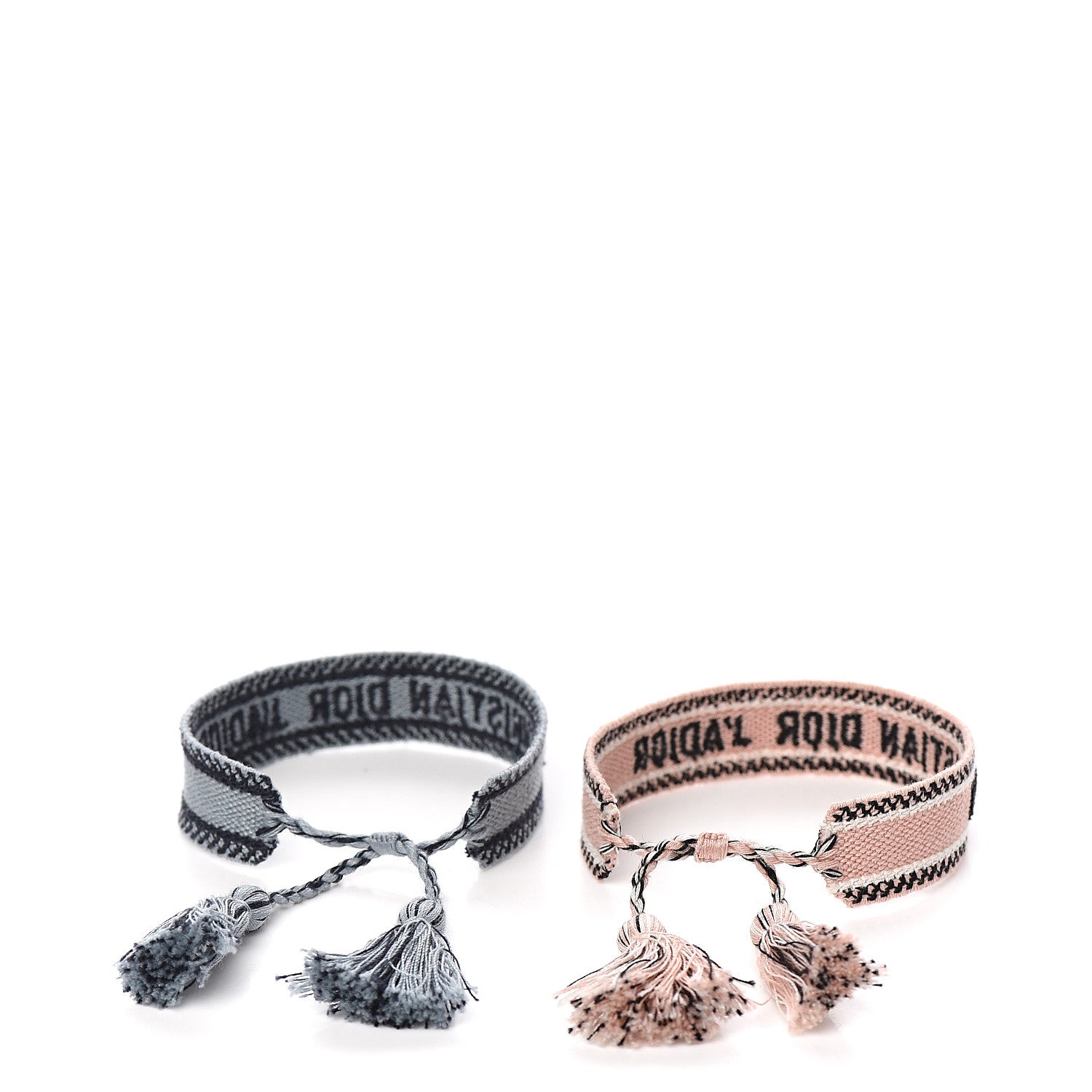 Christian Dior Woven Cotton J'Adior Friendship Bracelet Set Blue Pink 2 of 3