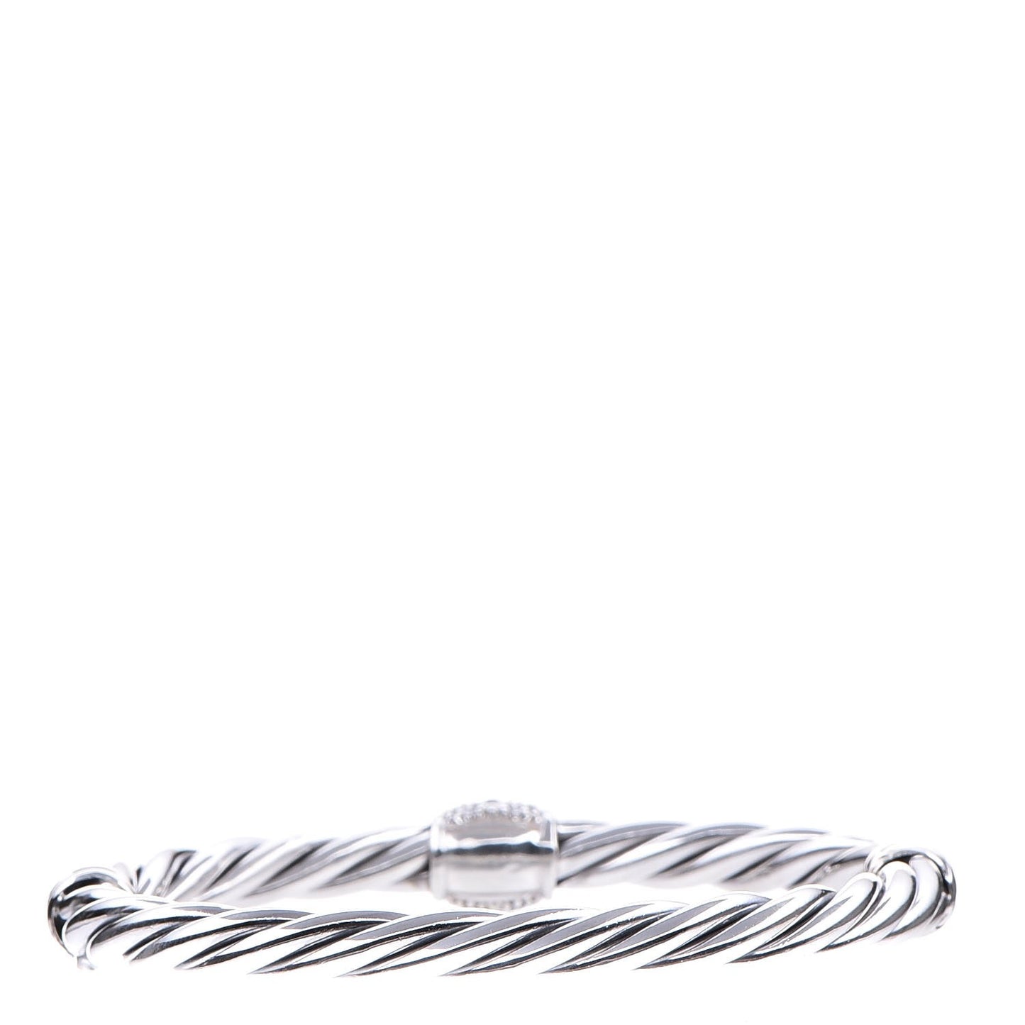 Sterling Silver Diamond 6mm Moonlight Ice Hinged Bracelet