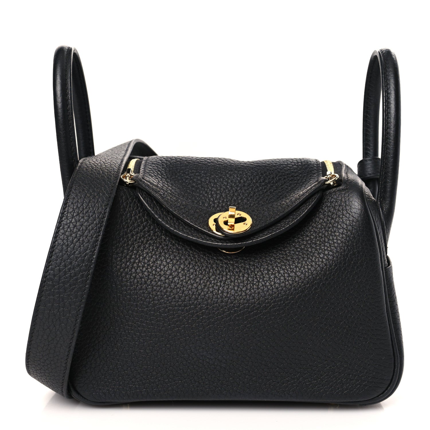 Hermes Taurillon Clemence Mini Lindy 20 Black 1 of 9