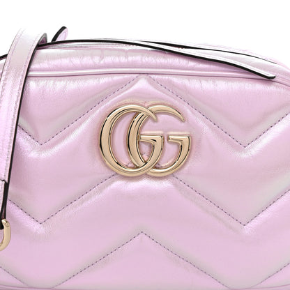 Gucci Iridescent Nappa Chevron Matelasse Small GG Marmont Chain Shoulder Bag Iridescent Escape Pink 8 of 10