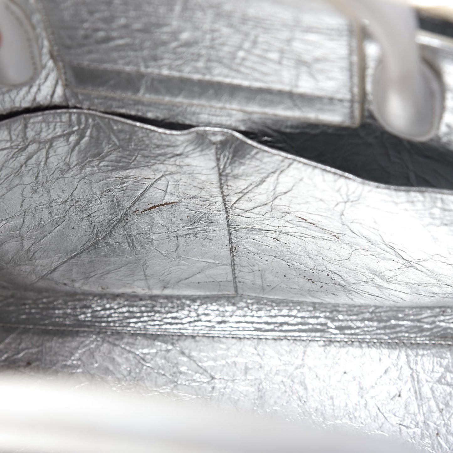 Metallic Calfskin Medium Diorever Flap Silver