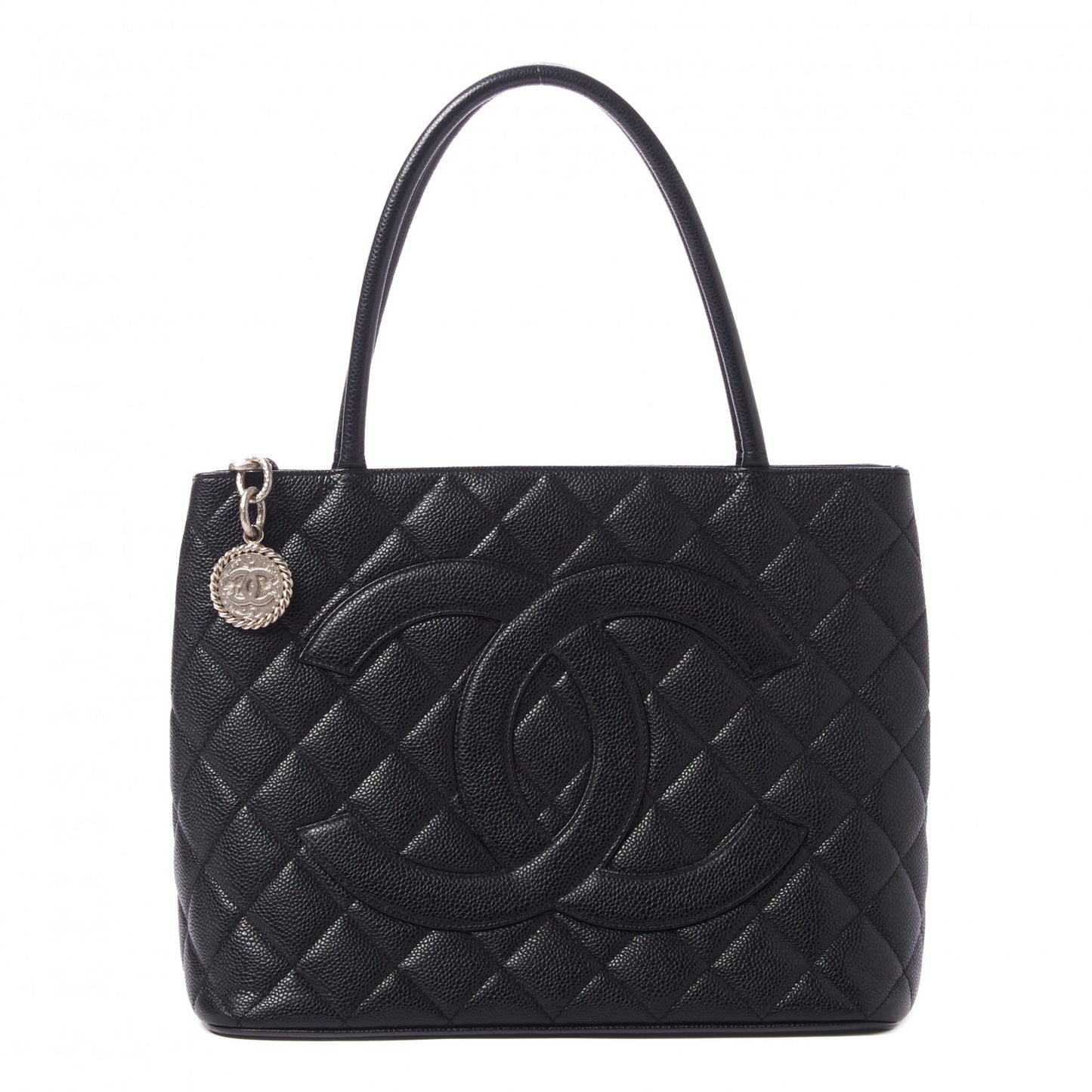 Caviar Quilted Medallion Tote Black
