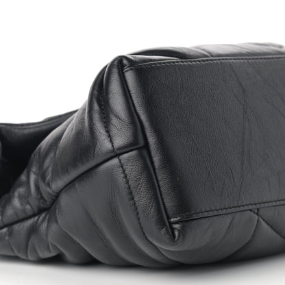 Saint Laurent Lambskin Quilted Small Loulou Puffer Monogram Chain Satchel Black 9 of 10