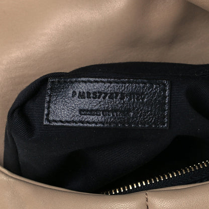 Saint Laurent Lambskin Quilted Medium Loulou Puffer Monogram Chain Satchel Dark Beige 7 of 10