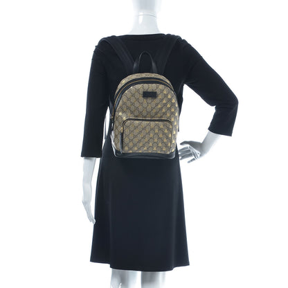 Gucci GG Supreme Monogram Bees Print Small Day Backpack Beige Oro Black 2 of 13