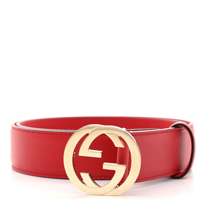 Gucci Moon Calfskin Interlocking G 37mm Belt 90 36 Vibrant Red 1 of 5