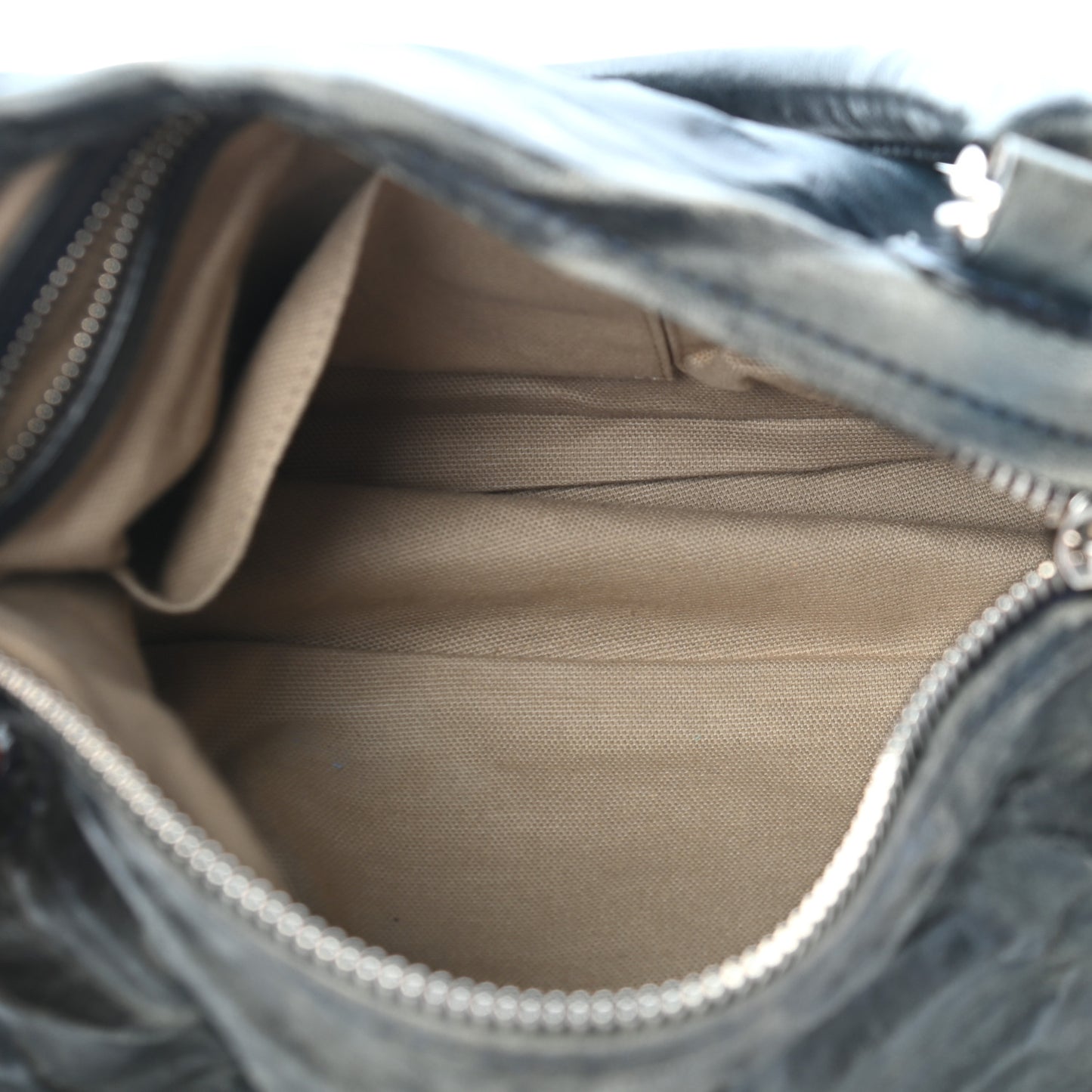 Tumbled Sheepskin Small Pandora Navy