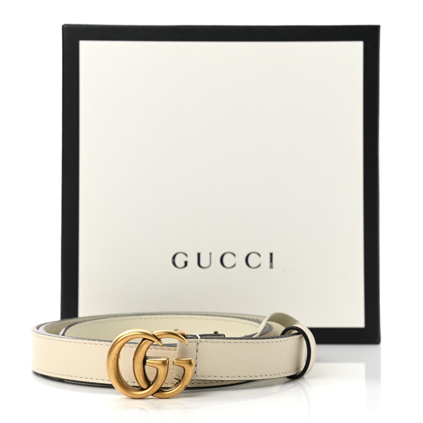 Calfskin Double G 20mm Belt 95 38 Mystic White
