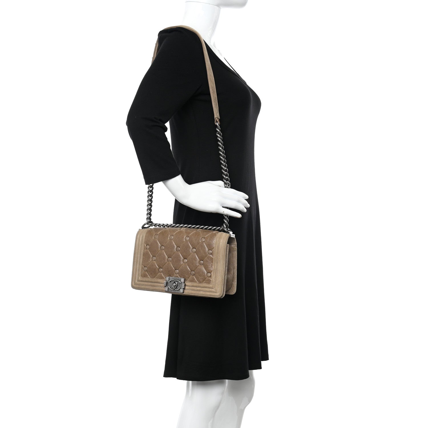 Chanel Nubuck Chesterfield Quilted Medium Celtic Boy Flap Brown 2 of 16