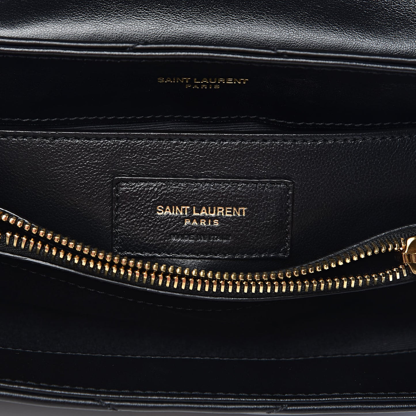 Calfskin Y Quilted Monogram Small Loulou Chain Satchel Black