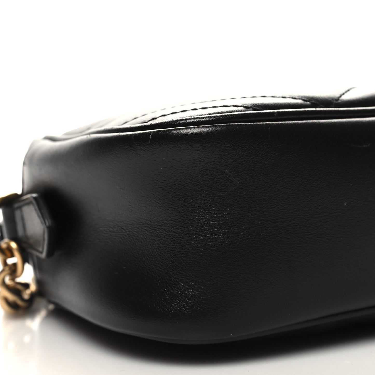 Calfskin Matelasse Small GG Marmont Chain Shoulder Bag Black