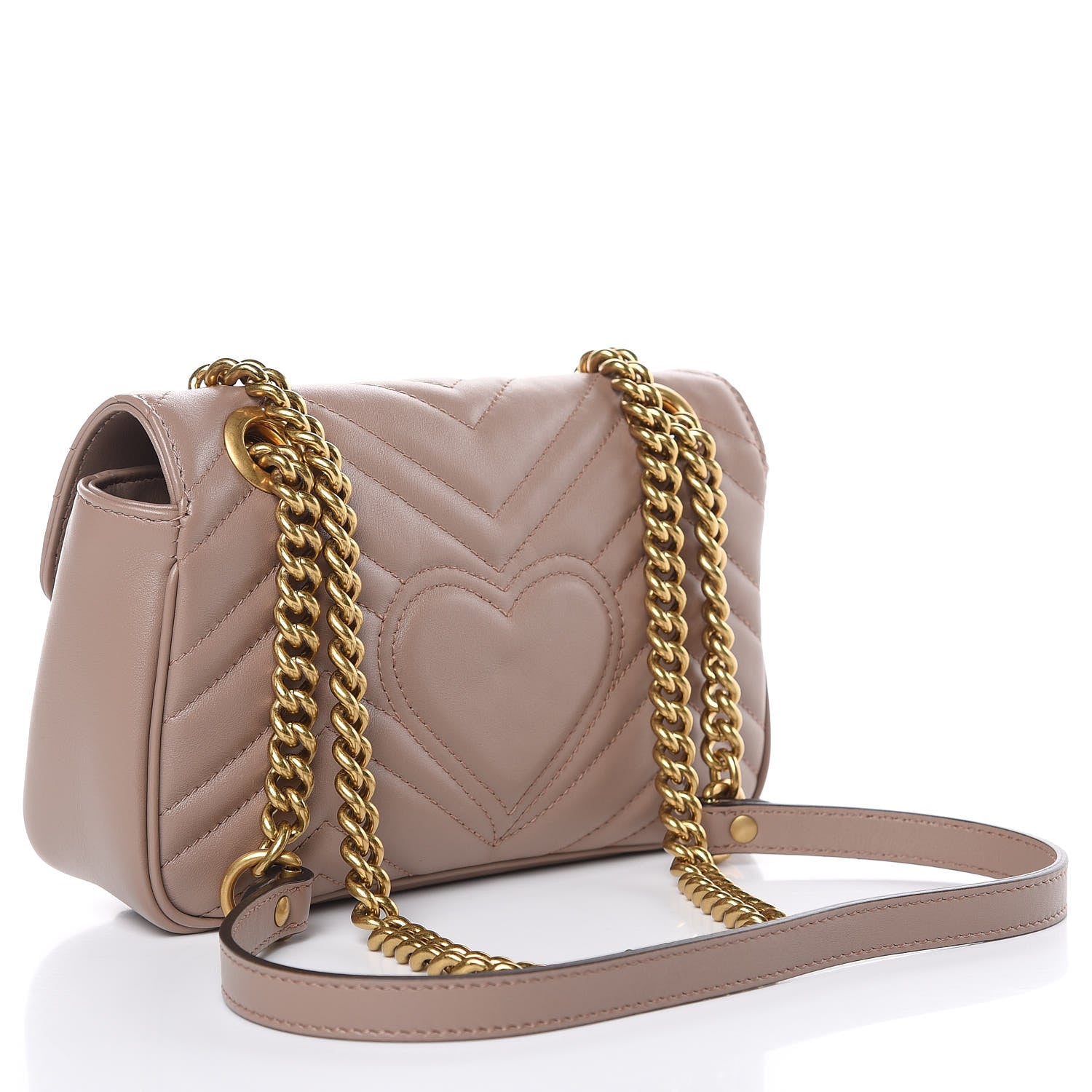 Gucci Calfskin Matelasse Mini GG Marmont Shoulder Bag Porcelain Rose 3 of 11
