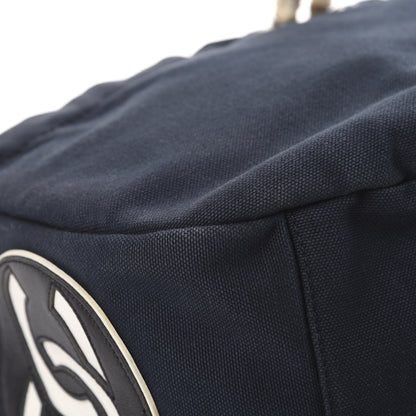 Chanel Canvas Sport Drawstring Hobo Navy Off White 9 of 16