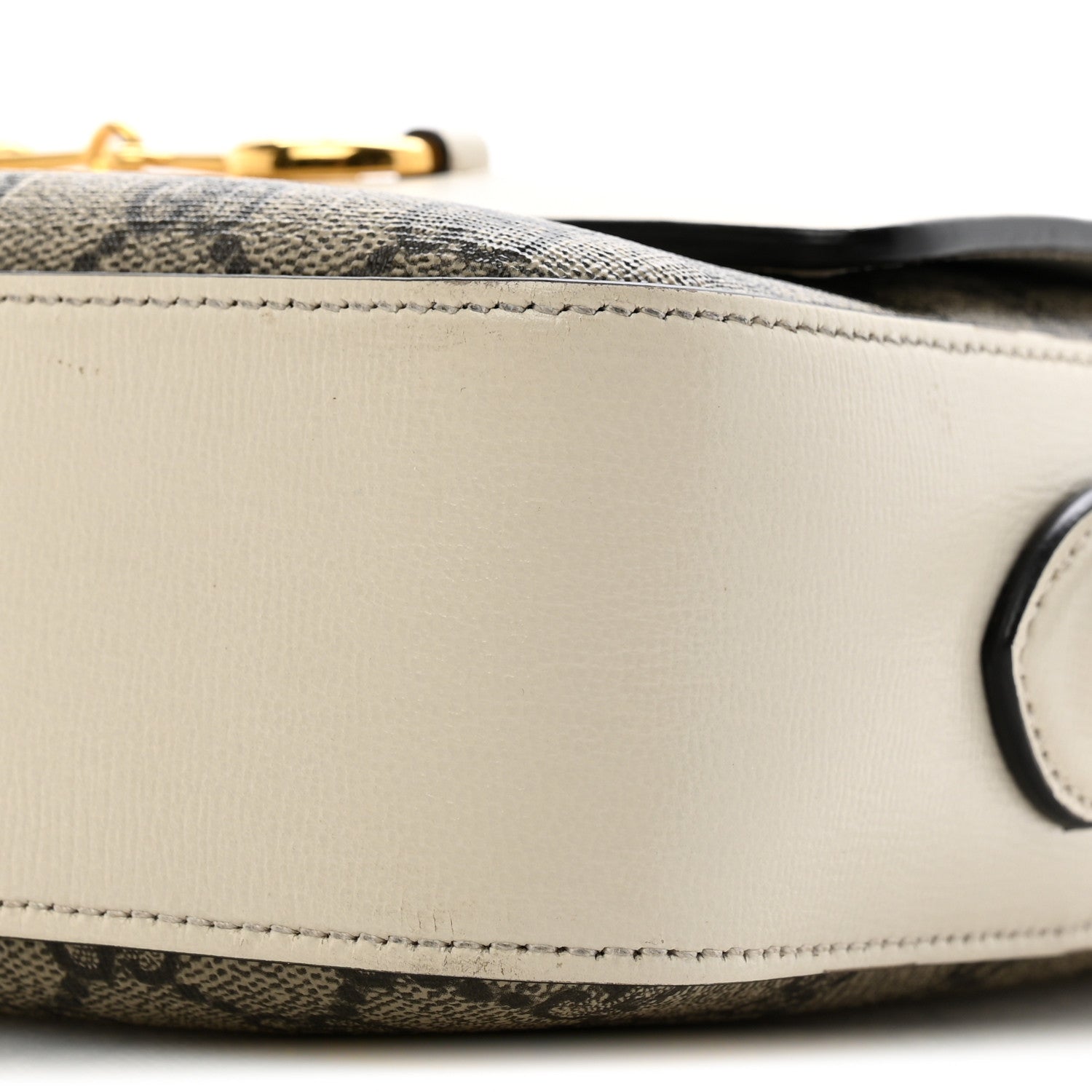 Gucci GG Supreme Monogram Small Horsebit 1955 Shoulder Bag Beige Mystic White 10 of 12