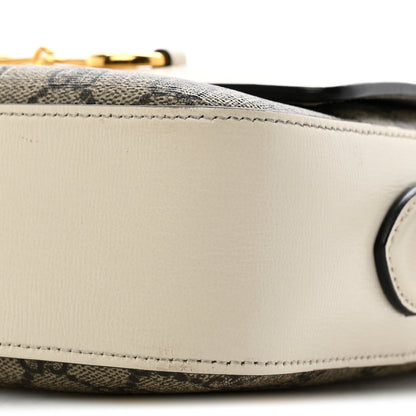 Gucci GG Supreme Monogram Small Horsebit 1955 Shoulder Bag Beige Mystic White 10 of 12