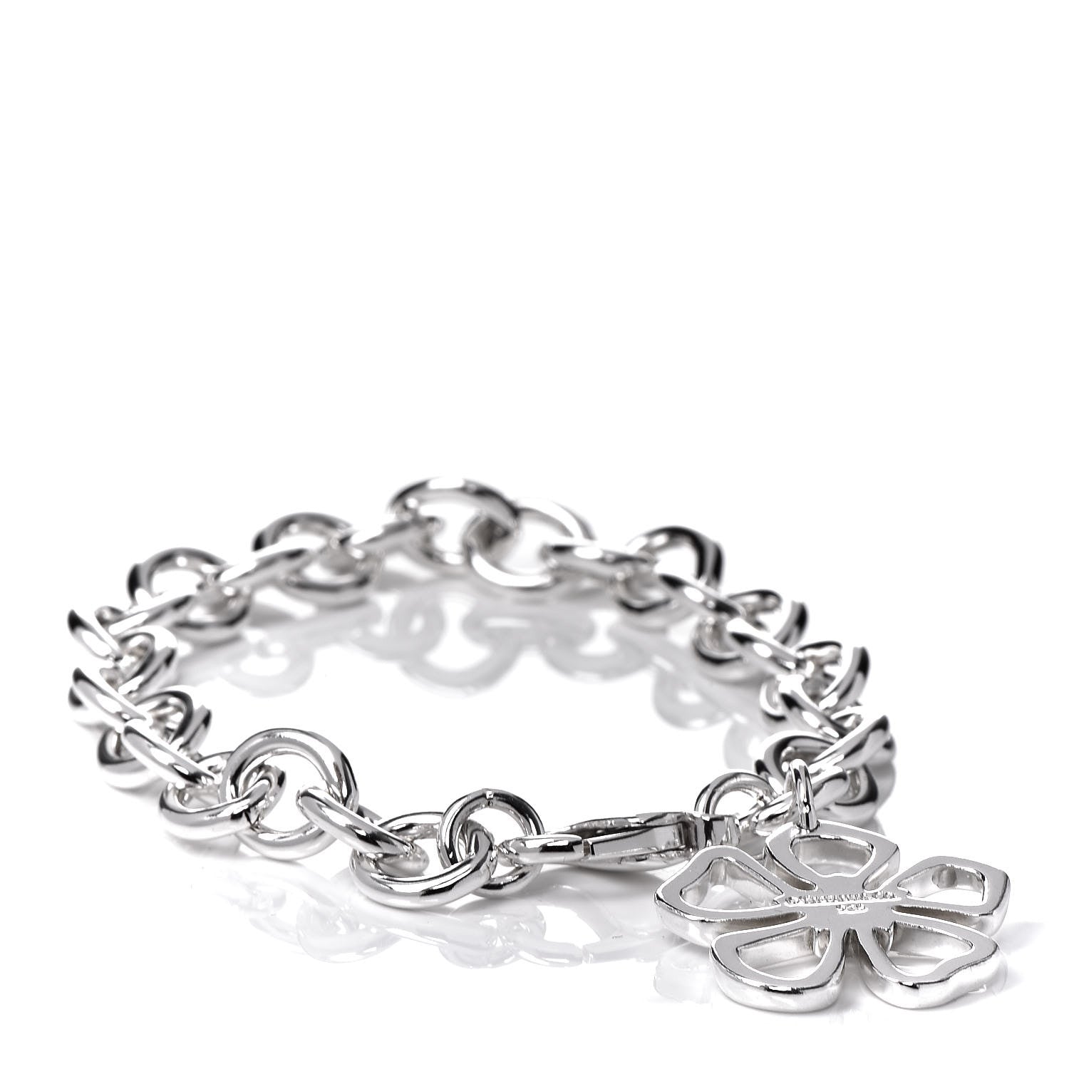 Tiffany Sterling Silver Flower Charm Bracelet 1 of 4