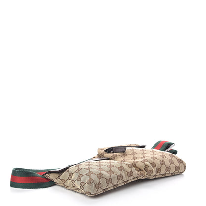 Gucci GG Monogram Web Double Pocket Belt Bag Dark Brown 4 of 10