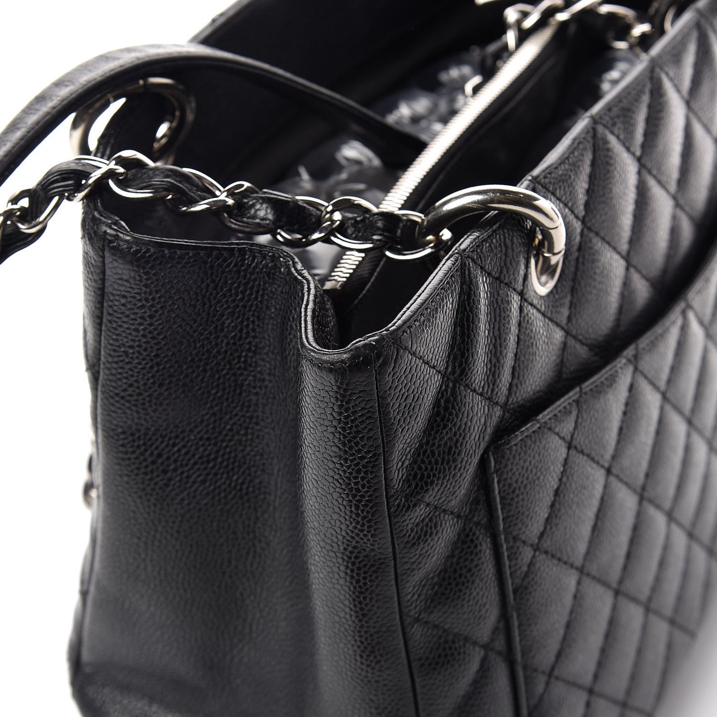 Caviar Quilted Grand Shopping Tote GST Black