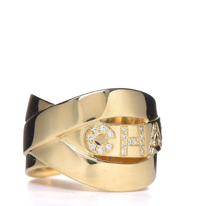 Chanel CHANEL18K Yellow Gold Diamond Bolduc Ring 51 5.75 3 of 5