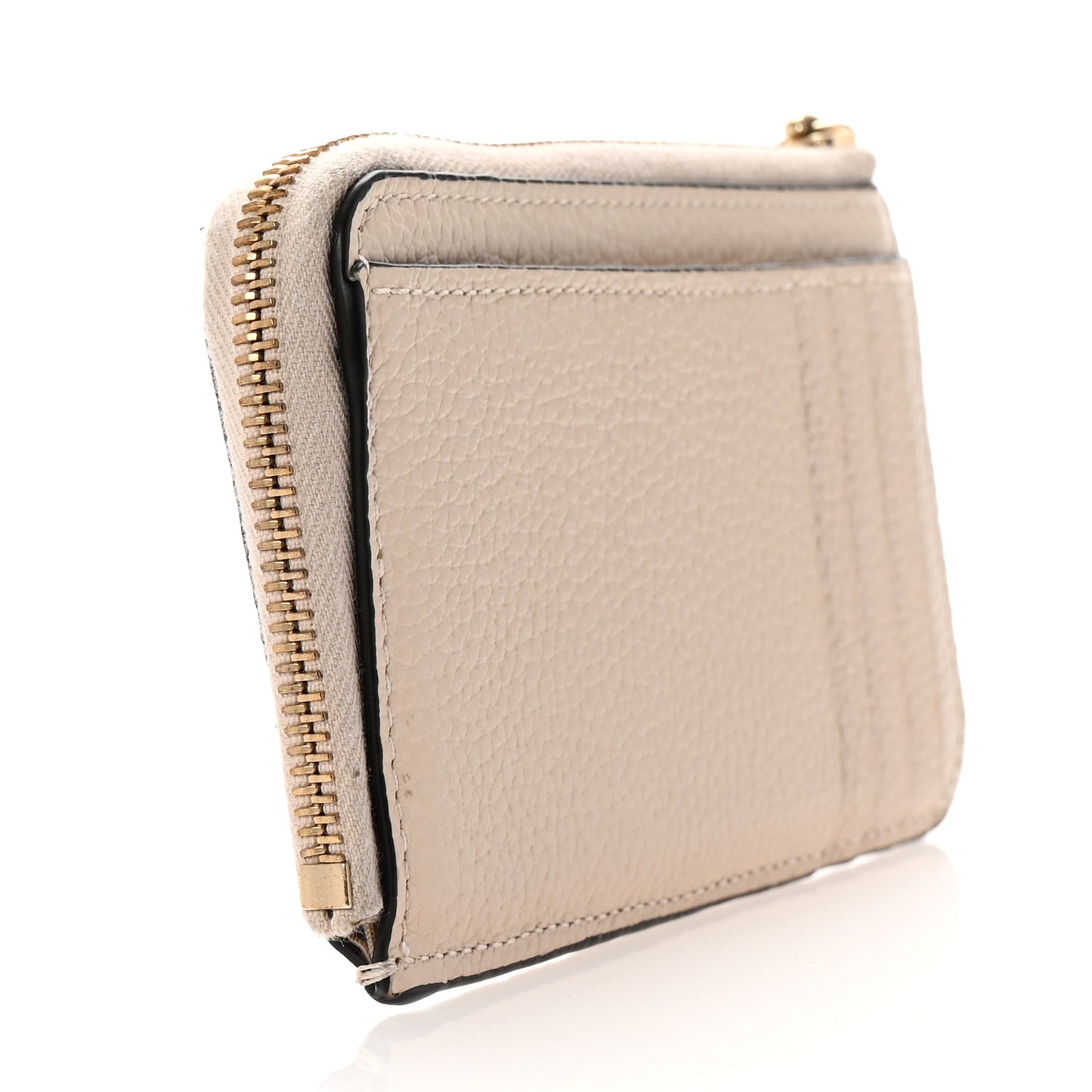 Calfskin Alphabet Purse Wallet Nude