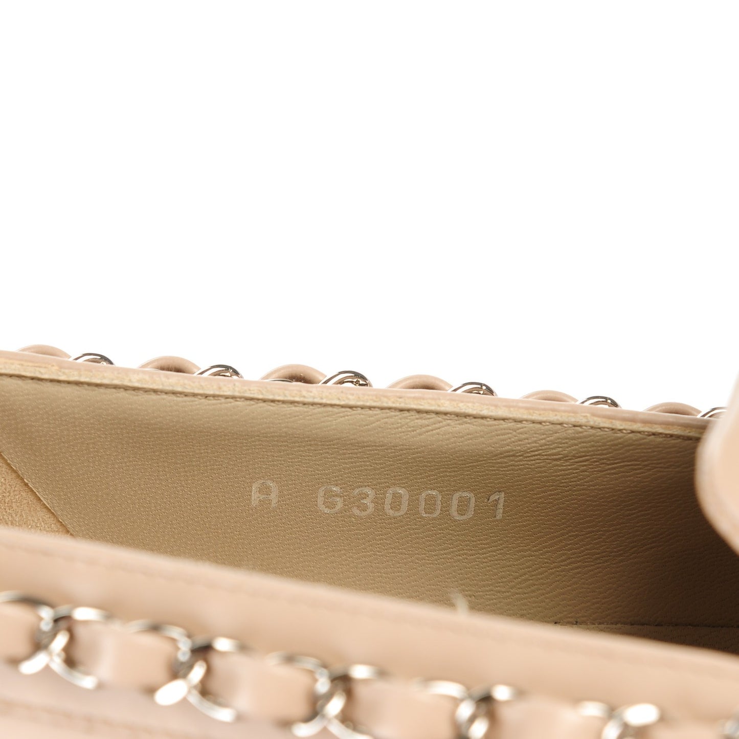 Calfskin Chain Loafers 35 Beige