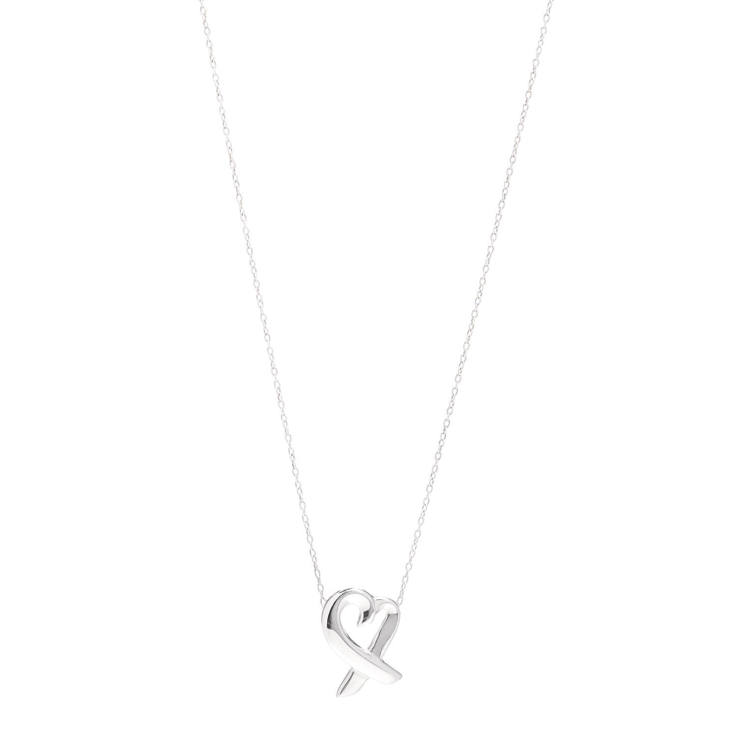 Tiffany Sterling Silver Small Paloma Picasso Loving Heart Pendant Necklace 1 of 4